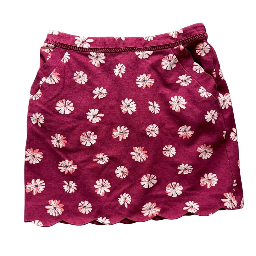 Skies Are Blue Scalloped Mini Skirt Floral Size S